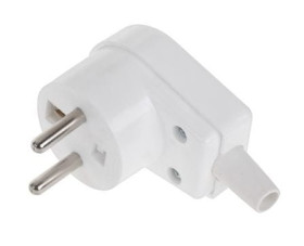 WT-20S wtyczka elektryczna przedłużacza kątowa z uziemieniem - biała