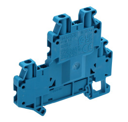 Dwurzędowa złączka szynowa Phoenix Contact poziomy: Podwójny 26 → 12AWGŚruba UTTB 2.5 BU 24A 500 V