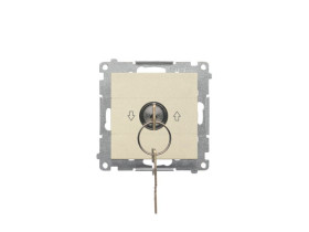 SIMON 55 Wyłącznik chwilowy żaluzjowy na kluczyk (zwierny) „I-0-II” 2 styki N/O 5A 250 V szampański mat TPZK.01/144 KONTAKT SIMO