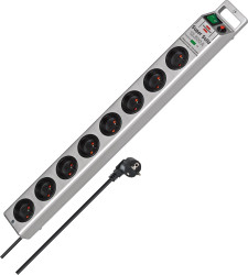 Przedłużacz 2.5m 8 gniazda Przedłużacz z gniazdami typ Typ E - gniazdo francuskie CEE 7/7 niemieckie Schuko/francuskie