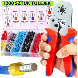 ZACISKARKA DO KABLI SZEŚCIOKĄTNA PRASKA TULEJEK KONEKTORÓW ZESTAW 1200 SZT