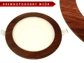Panel led okragły Round 12W 230V drewnopodobny B W