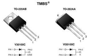 VI30100C Dual High Voltage Trench MOS Barrier Schottky Rectifier Ultra Low VF = 0.455 V at IF = 5 A