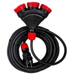 Przedłużacz gumowy budowlany 10m 3 gniazda 3x2,5mm IP54 H05RR-F Schmith