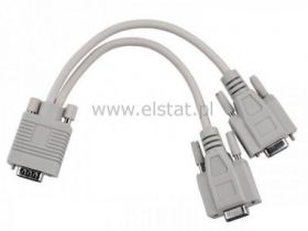 Wtyk VGA - 2 x Gniazdo VGA na kablu