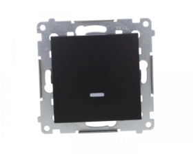 Simon 54 Przycisk pojedynczy zwierny z podświetleniem LED bez piktogramu (moduł) 10AX 250V szybkozłącza, czarny mat DP1L.01/49