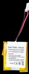 100 mAh, Li-Pol for APPLE iPod Shuffle 2G