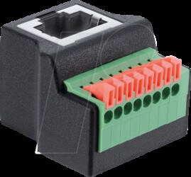 91243 RJ45 jack to terminal block with push-button adapter, 90°