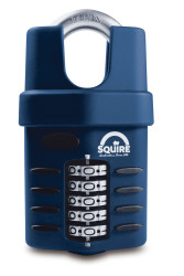 Kłódka szyfrowa średnica szekli: 10mm Squire Kłódka szyfrowa W budynkach, na zewnątrz Niebieski