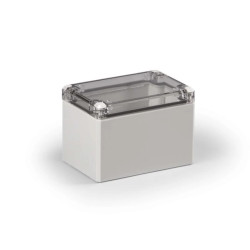 Obudowa Cubo D 80x120x86mm boki gładkie szare pokrywa przezroczysta IP67 PC DPCP081209T