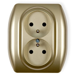 TREND Gniazdo podwójne z/u złoty 6GP-2zp