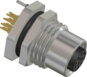 Złącze wielostykowe przemysłowe 12-pinowe M12 Montaż tylny Gniazdo RS PRO