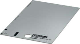 PVC device marker, (L x W) 53.7 x 84.9 mm, silver, carrier card with 2 pcs, 0830993