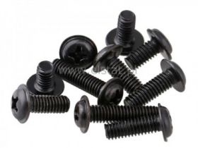 Śruba czerniona; M3x10mm (+) kulisty; krzyżak