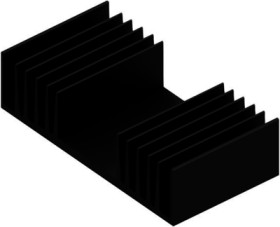 Extruded heatsink, (L x W x H) 50 x 97 x 25 mm, 2.8 to 1.05 K/W, black anodized, 10022512