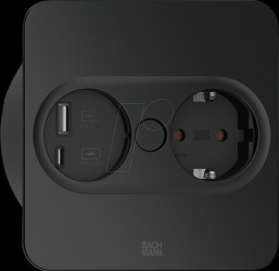 946.105 TWIST 2 1xCEE7/3 1xUSB A/C 22W 2.0m AEH RAL9005 30GE angular