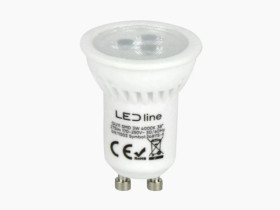 LED line PRIME żarówka LED GU11 3W 4000K neutralna 330lm CERAMICZNA 38st. 5 lat gwar.