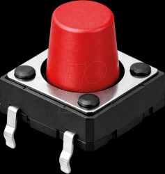 DTS-24R-V Short stroke button, PCB assembly, 1 NO, 12 x 12 x 7.3 mm