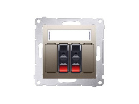 SIMON 54 Gniazdo głośnikowe podwójne złoty mat do podłączenia 2 kolumn głośnikowych DGL32.01/44 KONTAKT SIMON