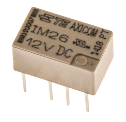 Przekaźnik sygnału, 12V dc, 2 A, DPDT, 2-polowy, montaż PCB, TE Connectivity IM