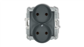 Mini Gniazdo Podwójne B/U Grafitowy Mat 28Mgpr-2