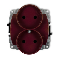 TREND Gniazdo podwójne b/u brązowy 4GPR-2p