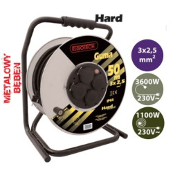 Przedł.bębn. GUMA 40m 4gn OW 3x2,5 Hard ELG 727483