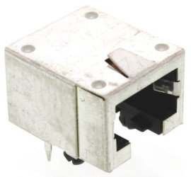 Socket, RJ45, 8 pole, 8P8C, Cat 3, solder connection, through hole, 106066-2
