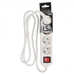 Przedłużacz domowy przenośny LOGAN S White 4 - krotny Schuko 1,5m z włącznikiem EDO777577 EDO