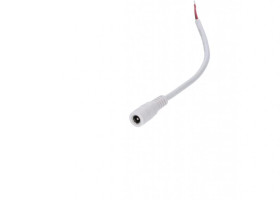 Gniazdo DC 5.5x2.1 3A przewód biały 15cm 22awg