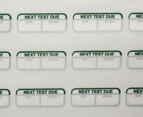 Etykieta samoprzylepna z nadrukiem tekst Next Test Due 120 szt. RS PRO Klej