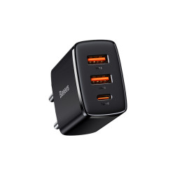 Ładowarka Sieciowa 2xUSB, USB-C 30W QC 3.0 Czarna CCXJ-E01