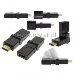 Gniazdo - Wtyk HDMI kątowy reg. 360 st.