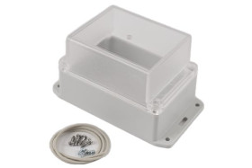 Obudowa ogólnego użytku Poliwęglan szerokość zew. 85 mm długość zew. 125 mm wys. zew. 85 mm Hammond IP65 Jasnoszary