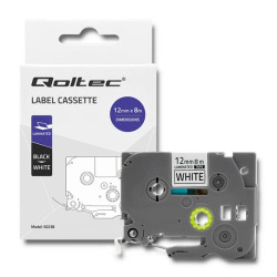 Qoltec Taśma do BROTHER TZe-231 12mm x 8m Biała/ Czarny nadruk