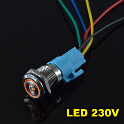 Przełącznik hermetyczny 250V 3A monostabilny 16 mm ( żółty )
