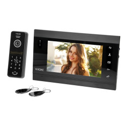 Zestaw wideo domofonowy VIFIS. bezsłuchawkowy. monitor 7". z szyfratorem i czytnikiem kart i breloków oraz aplikacją mobilną VDP
