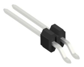 Pin header, 2 pole, pitch 1.27 mm, straight, black, 10131135