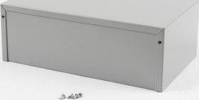 Aluminum enclosure, (L x W x H) 254 x 152 x 89 mm, gray (RAL 7046), IP32, 1411U