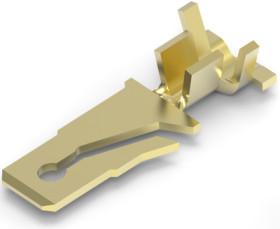 Uninsulated flat plug sleeve, 6.35 x 0.81 mm, 0.82 to 2.08 mm², AWG 18 to 14, brass, 641256-1