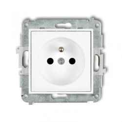 MINI Mechanizm gniazda pojedynczego z uziemieniem 2P+Z (przesłony torów prądowych) biały mat 25MGP-1zp