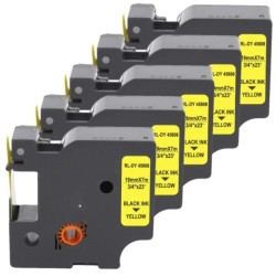 Taśma 5x D1 45808 do drukarki DYMO 19mm 7m żółta taśma czarny nadruk /5szt./