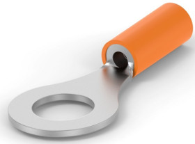 Insulated ring cable lug, 0.8-1.65 mm², AWG 18 to 16, 6.7 mm, M6, orange, 152879
