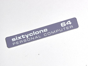 Commodore 64C 'SixtyClone' grey badge 0.5mm thick