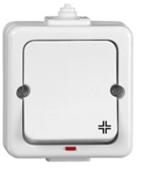 JANTAR Łącznik krzyżowy podświetlany n/t IP44 biały /przykręcany klawisz/ WNT-8J/S