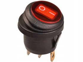 PRZEŁĄCZNIK CZERWONY OKRĄGLY IP65 WODOODPORNY 16A 12 V PODŚWIETLENIE 12V