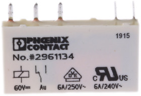 Przekaźnik mocy 60V dc SPDT Phoenix Contact, montaż PCB Styk płytki drukowanej