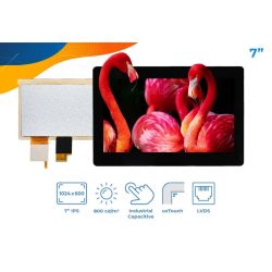 RVT70HSLNWC00 - wyświetlacz LCD IPS 7&quot; 1024x600 z panelem dotykowym (LVDS)