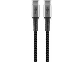 Kabel tekstylny USB-C™ / USB-C ™ z metalowymi wtyczkami 1m Goobay