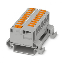 Blok rozdzielczy PTVFIX 6/18X2,5-NS35A GY, szare złącze przemysłowe - 18 punktów przyłączeniowych o przekroju 2,5mm2